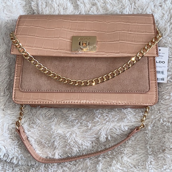 Aldo Bags Nwt Aldo Crossbodyshoulder Bag Dusty Pink Gold Tone